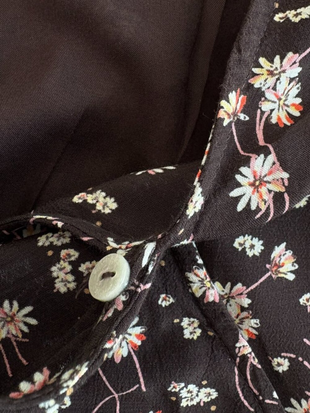 Fat Face Brown Floral Faux Wrap Maxi Dress US Sz 4 Tie Waist Bohemian Prairie - Picture 5 of 9